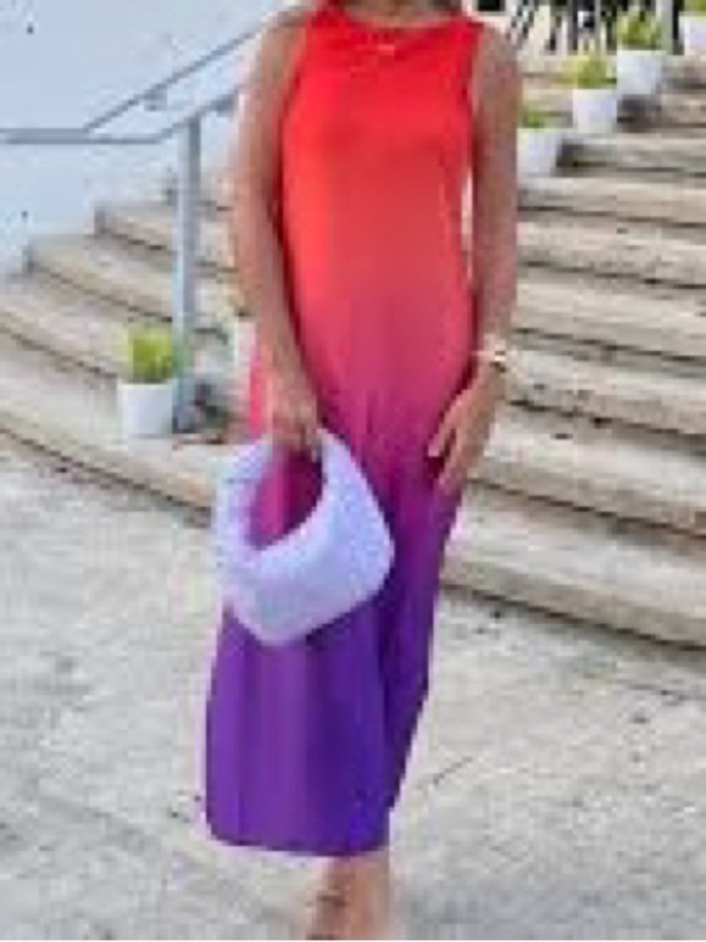 NWT Nicole Miller Red Satan Long Sleeveless Dress